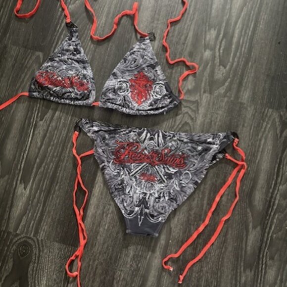 Sinful by Afflictin BIKINI Bonttom and Triangle Top, size Large - Picture 1 of 7